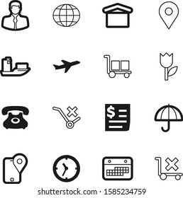 logistic vector icon set such as: grunge, parcel, earth, month, umbrella, elegant, boat, airplane, second, timer, money, time, wheelbarrow, human, 3d, purchase, digital, circle, ocean, flower, pay