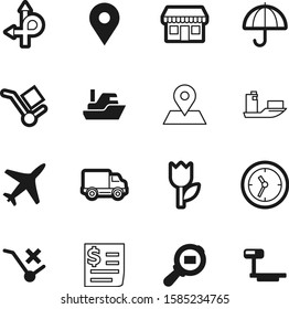 logistic vector icon set such as: weather, window, industrial, alarm, sketch, right, bank, market, measurement, reminder, order, direction, money, post, plane, sky, umbrella, fragile, arrows, car