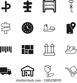 logistic vector icon set such as: trade, shelf, holding, opposite, beauty, shelving, metal, cart, device, fast, heavy, spring, minute, city, shop, import, navigation, arrows, retail, summer, export