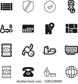 logistic vector icon set such as: speed, texture, planet, distance, fragile, hooks, app, surveillance, commercial, retro, round, industrial, collection, no, space, wooden, trailer, global, sea, route
