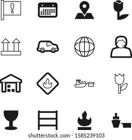 logistic vector icon set such as: safety, shipment, month, image, agent, phone, global, gps, round, risk, problem, online, car, house, grocery, triangle, celebration, shelf, drink, headset, operator