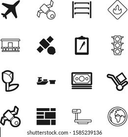 logistic vector icon set such as: creative, earth, lamp, ship, money, air, plane, flight, road, image, package, old, scale, flower, import, list, sphere, map, urban, plan, stop, flammable