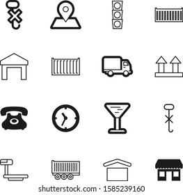 logistic vector icon set such as: point, safety, fast, outline, supermarket, button, highway, navigation, speed, fragile, alcohol, no, window, back, nobody, second, advantage, traffic, search, retro