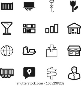 logistic vector icon set such as: world, service, shipment, freight, tulip, way, window, interface, plant, floral, sea, marker, mobile, geology, office, pack, portrait, port, global, facade, holding