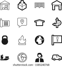 logistic vector icon set such as: ton, hot, help, fire, problem, device, barcode, opposite, flame, data, warm, traffic, contact, kilogram, sell, freight, heavy, city, operator, scanner, exclamation