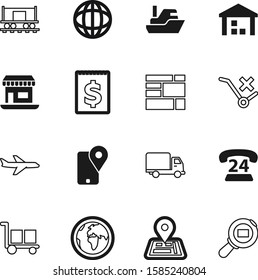 logistic vector icon set such as: logistics, keep, airplane, bill, shape, market, network, carriage, stock, airline, device, side, van, train, cartography, marine, open, isometric, app, import