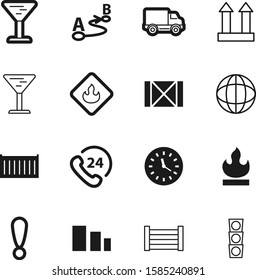 logistic vector icon set such as: descending, office, information, van, gps, traffic, marker, environment, assistance, timer, lamp, modern, arrow, global, contact, planet, routing, fast, sort, label