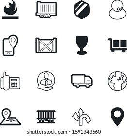 logistic vector icon set such as: tracker, ahead, caution, fragile, client, ip, mail, blue, cartography, callcenter, network, big, speed, loyalty, secure, headphone, human, navigator, railway