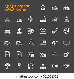 Logistic vector icons for mobile phone interface, web and applications