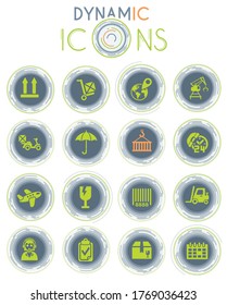 logistic vector icons on white background with dynamic lines for animation for web and user interface design