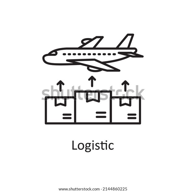 Logistic vector Outline Icon Design illustration.\
Logistics And Supply Chain Management Symbol on White background\
EPS 10 File