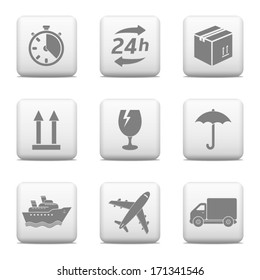 Logistic web buttons. Delivery icons