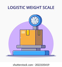 Logistic Weight Scale Cartoon Vector Illustration. Logistics Icon Concept Isolated.