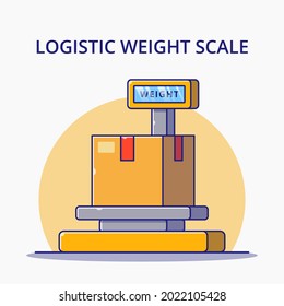 Logistic Weight Scale Cartoon Vector Illustration. Logistics Icon Concept Isolated.