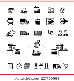Logistic wheel icons set. Vector elements. Can use for your design, interface, website, infographic and etc. Prepared for use in any size on different devices. EPS10.