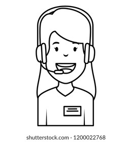 logistic woman agent with headset