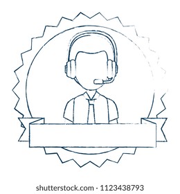 logistic worker with headset character