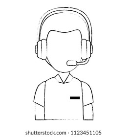 logistic worker with headset character