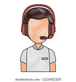 logistic worker with headset character