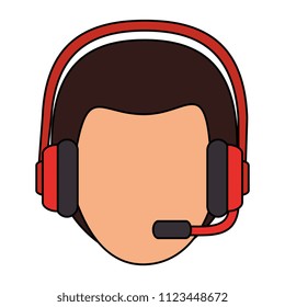 logistic worker with headset head character
