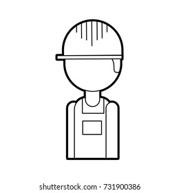 logistic worker man cartoon with uniform and helmet