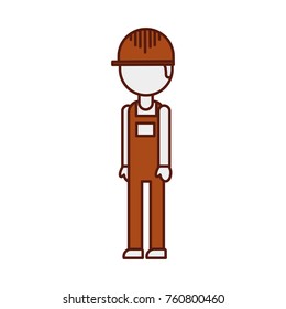 logistic worker man cartoon with uniform and helmet