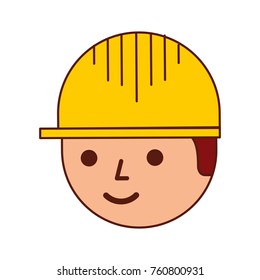 logistic worker man cartoon with uniform and helmet