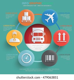 
Logistic,cargo info graphic design on clean background,vector