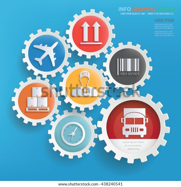 Logistic,cargo info graphic design on\
blue\
background,vector