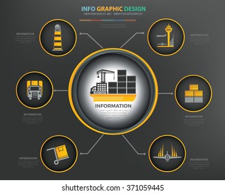 Logistic,Cargo,Industry Infographics Design,clean vector