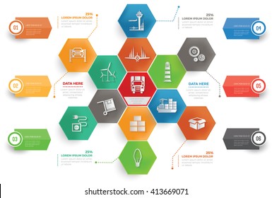 
Logistic,industry concept info graphic design,vector