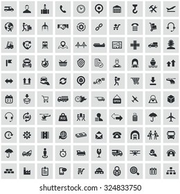 logistics 100 icons universal set for web and mobile
