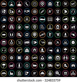 logistics 100 icons universal set for web and mobile