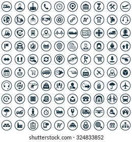 Logistik 100 Icons universelle Set für Web und Mobile