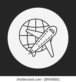 logistics airplane line icon