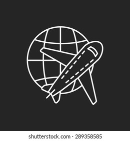 logistics airplane line icon