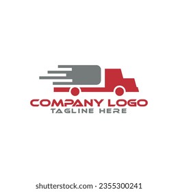 Logistics Auto Truck Transport Wordmark Logo Design Vector Icon 
