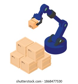 Logistics automation icon. Isometric illustration of logistics automation vector icon for web