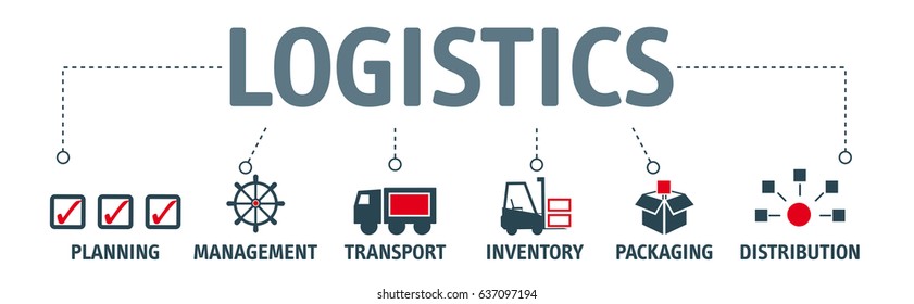 Logistics. Banner Logistics With Keyword And Vector Icons