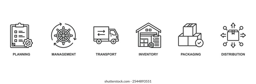 Logistics banner web icon vector illustration concept with icon