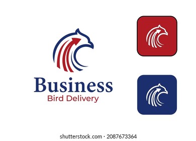 diseño del logotipo del águila de entrega de aves de logística para diseño de identidad de símbolo de envío de negocios