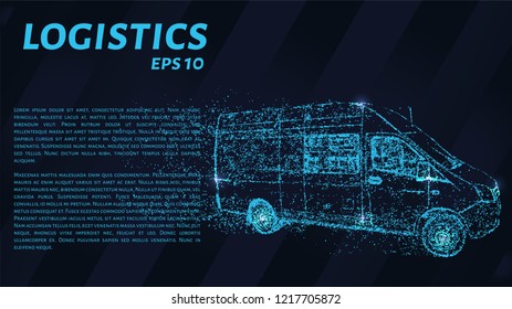 Logistics of blue glowing dots. Logistics vector illustration