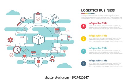 logistics business or delivery concept for infographic template banner with four point list information