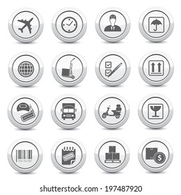 Logistics buttons on white background
