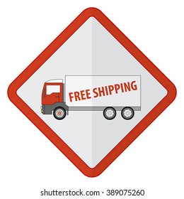 logistics campaign, truck with cargo free shipping