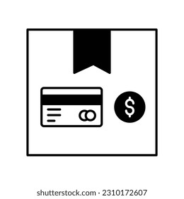Pago con tarjeta de logística Icono de vector de glifo que puede editar o modificar fácilmente

