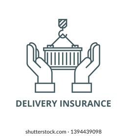 Logistics care,delivery insurance vector line icon, linear concept, outline sign, symbol