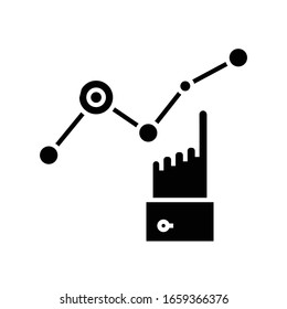 Icono negro de la cadena logística, ilustración conceptual, símbolo plano vectorial, signo de glifo.
