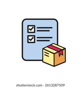 Logistics Checklist Icon - Delivery Document Symbol