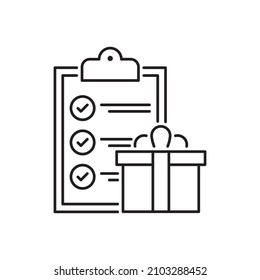 Logistics Checklist vector Outline Icon Design illustration. Shipping and Delivery Symbol on White background EPS 10 File
